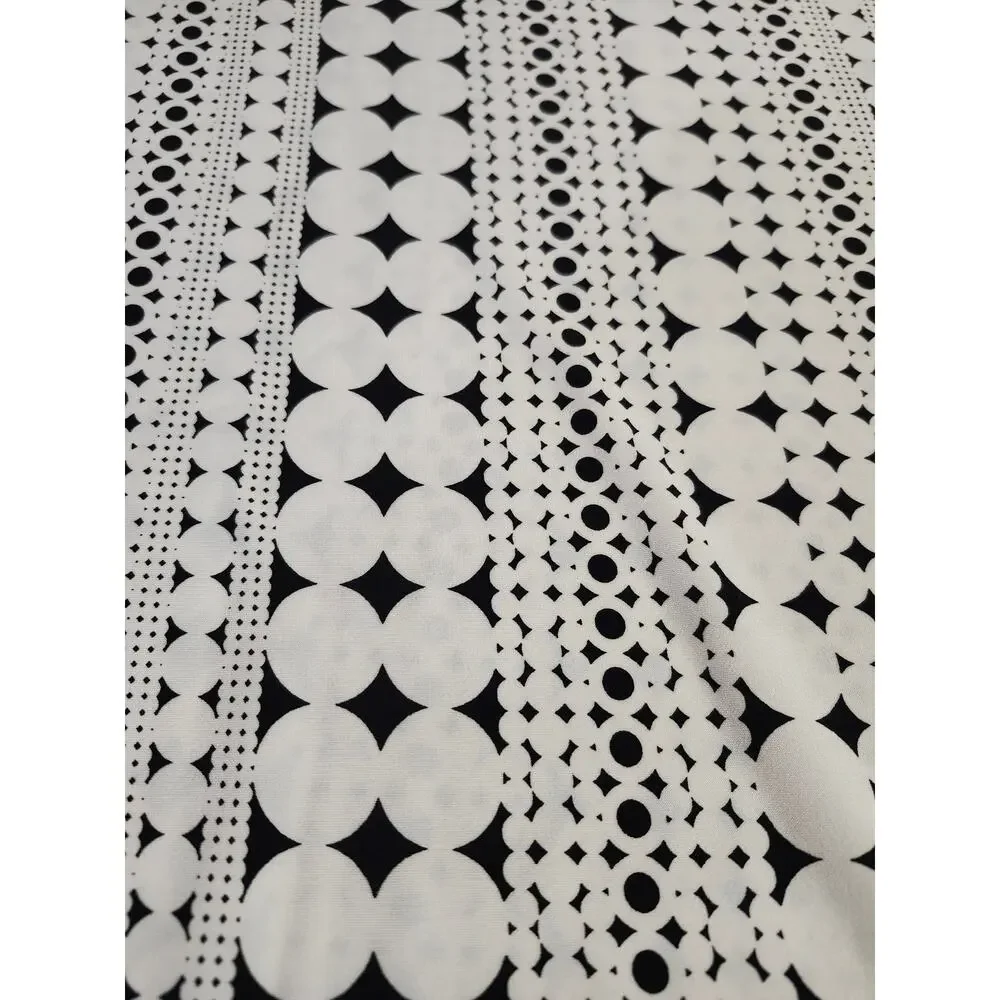 Studio Line Caravel Fabrics Samsung Polyester Stretch Circles B&W 1 1/2 yds